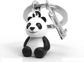 Metalmophose sleutelhanger panda en bamboe