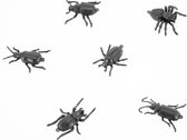 Chaks nep kever/insecten mix ophangbaar - 6 cm - zwart - 6x - decoratieve griezel beestjes
