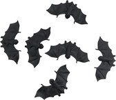 Chaks nep vleermuizen 10 cm - zwart - 12x stuks - griezel/horror thema decoratie dieren