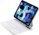 Case2go - iPad Air 10.9 (2020/2022) case - Bluetooth Toetsenbord hoes - met Touchpad en Toetsenbordverlichting - Wit