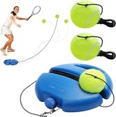 TennisTrainer Kit d'entraînement de tennis avec 2 balles de rebond, outil d'entraînement d'auto-apprentissage, équipement d'entraînement de tennis pour entraînement en solo pour adultes (bleu)