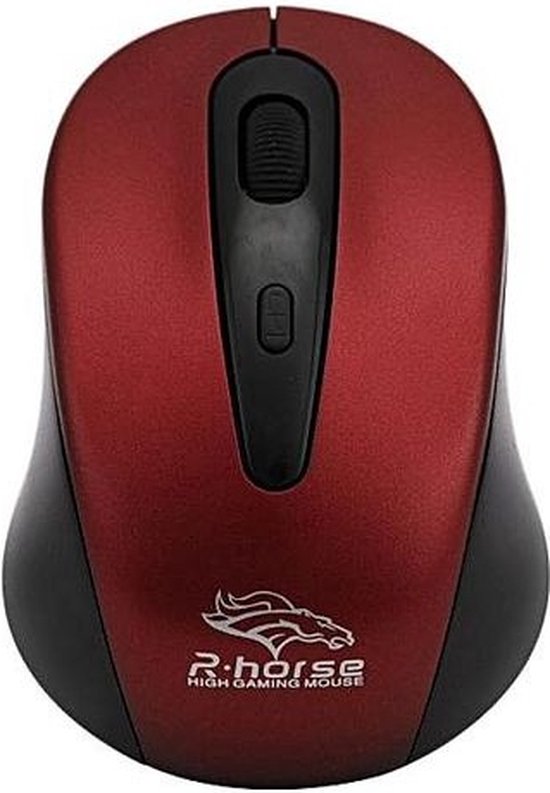 RF-2804B R-horse Wireless Mouse | 2.4 Ghz draadloos | Rode/Zwart