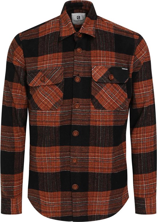 Gabbiano Overhemd Flanel Overhemd Met Streepstructuur 333745 450 Rust Mannen Maat - S