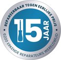 15 jaar garantie: 6200 erkende reparateurs wereldwijd. Repareerbaar tegen eerlijke prijs.
