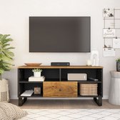 The Living Store TV-meubel - Mangohout - 100 x 33 x 46 cm - Opbergruimte - Uitstalfunctie