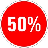 Korting sticker 50% op vel 40 mm - 10 per vel