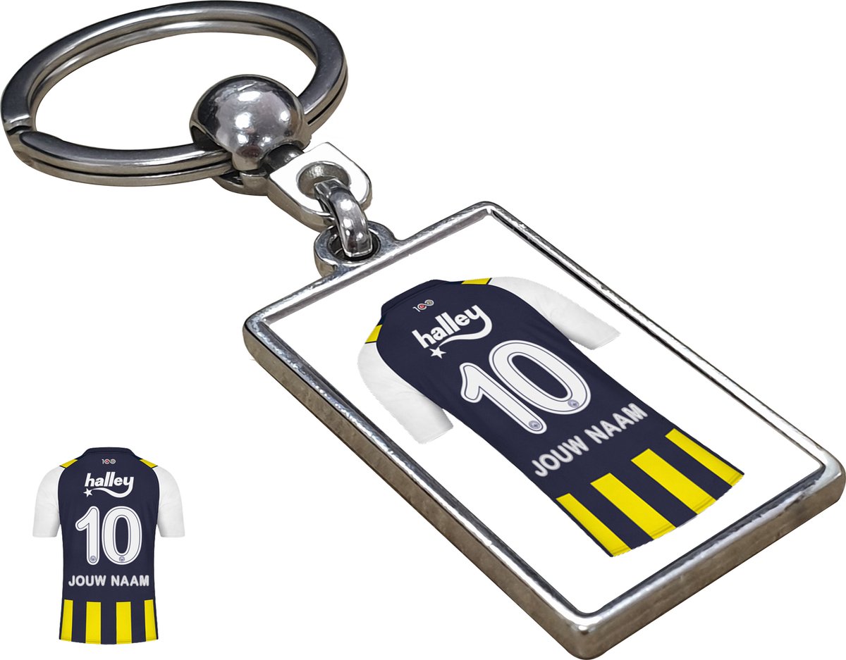 FB Shirt met Jouw Naam Seizoen 23/24 - Gepersonaliseerde Sleutelhanger met Jouw Naam en Nummer - Cadeau - Verjaardag - Kerst - Kado - Valentijn - Gepersonaliseerd Cadeau - Voetbal