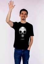 T-shirt voor heren | Skeleton head | Zwart | Maat M