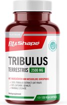 Fit&Shape -Tribulus Terrestris (120 V-caps) 2500mg dosering (30dagen dosering) met uitsluitend 100% puur plantaardig kruidenextract (in vega/plantaardige capsules)
