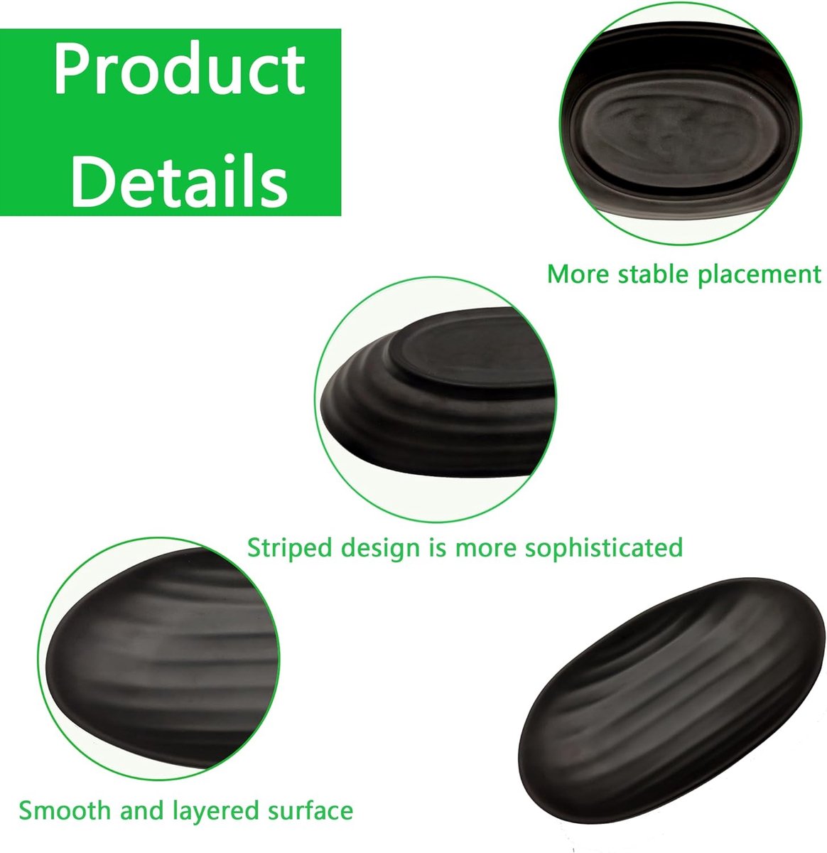 Lhbwhiz Porte-clés Noir,Plateau à Bijoux Ovale,pour Clés