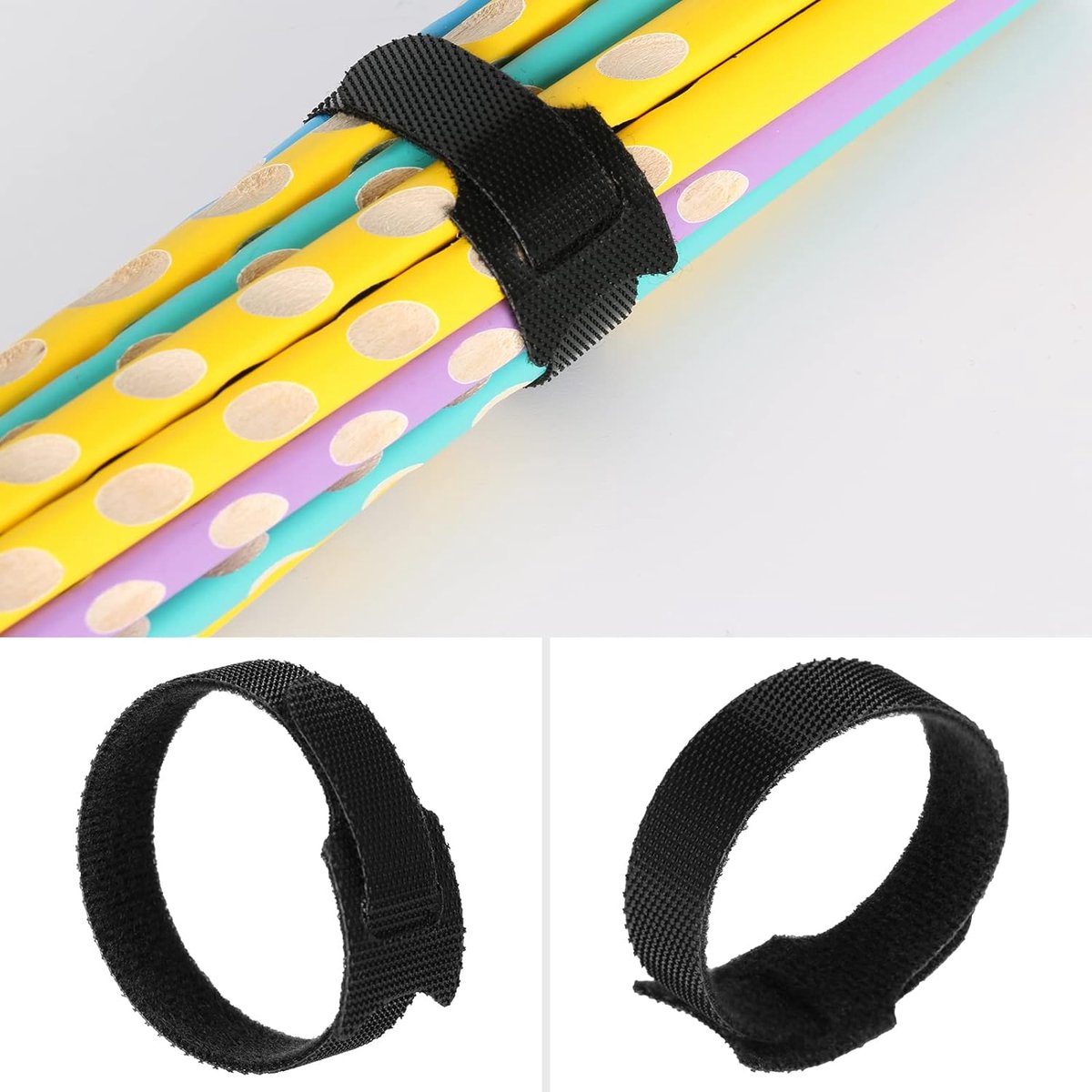 Zivacate 120 Stuks herbruikbare kabelbinders - 150 x 12 mm, nylon Klittenband Kabelbinder, voor PC, TV, koptelefoons en meer - 6 Gemengde kleuren