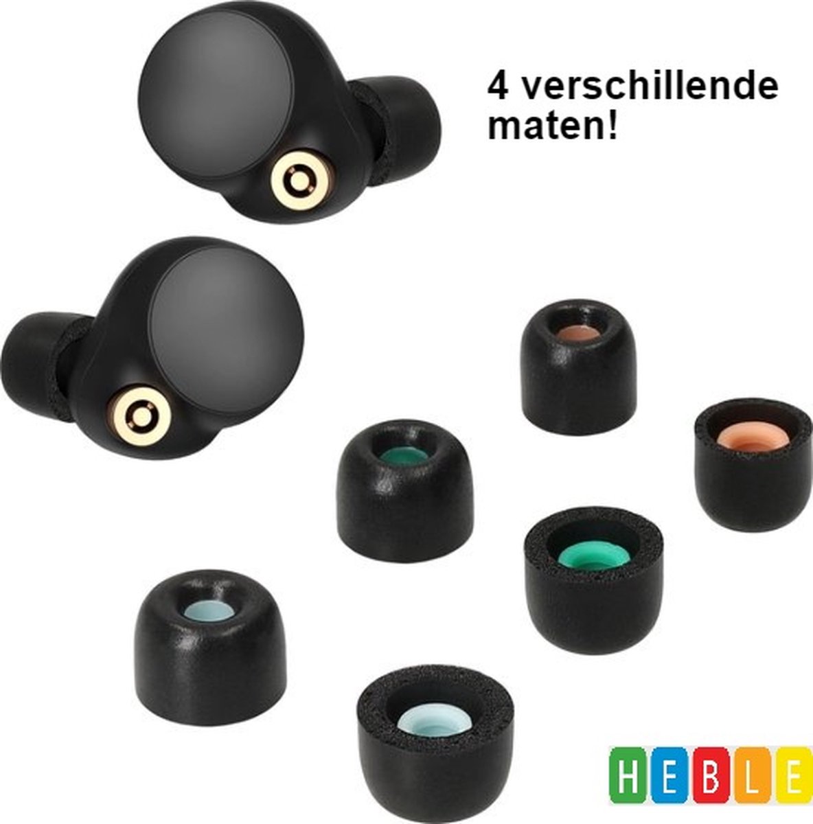 3 Paar Siliconen Earplugs geschikt voor Sony WF-1000XM4/XM3 - S/M/L - In 3 Maten! - van Heble® – foto 5