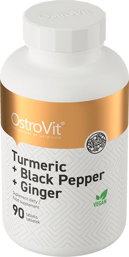 Superfoods - Turmeric + Black Pepper + Ginger 90 Tablets OstroVit | bol