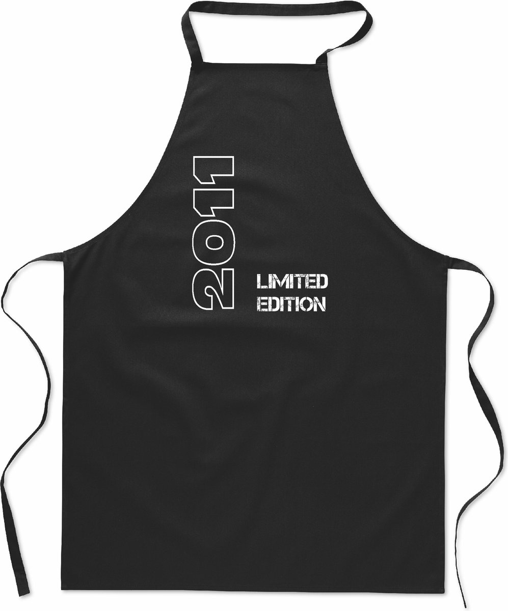 Limited Edition 2011 - keukenschort - kookschort - BBQ schort - 100% katoen - leeftijd - geboortejaar - verjaardag en feest - cadeau - kado - unisex - zwart