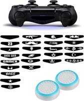 Gadgetpoint | Gaming Thumbgrips | Performance Antislip Thumbsticks | Joystick Cap Thumb Grips | Accessoires geschikt voor Playstation 4 – PS4 & Playstation 3 - PS3 | Wit/Blauw + Willekeurige Sticker