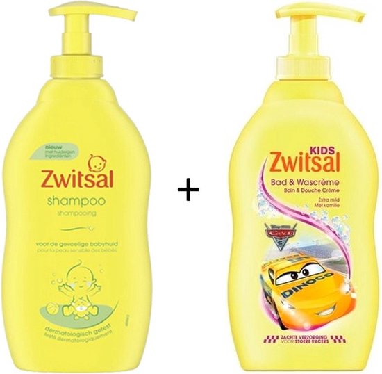 Zwitsal - Shampooing et crème nettoyante pour voitures - Pompe 2 x 400 ml