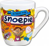 Mok - Snoep - Je bent m'n Snoepie - Cartoon - In cadeauverpakking met gekleurd lint