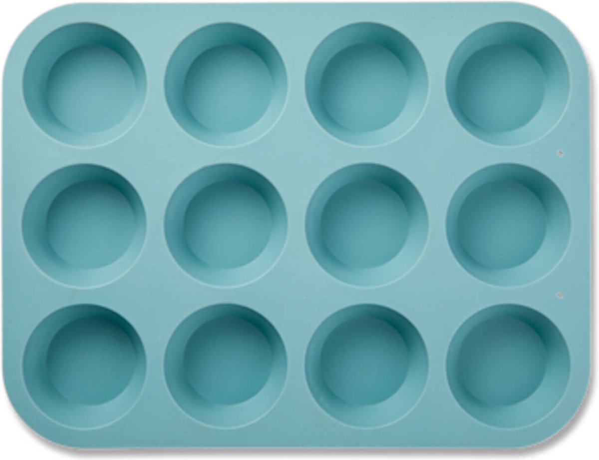Blokker Muffin Bakvorm - Siliconen - 12 Stuks - Blauw