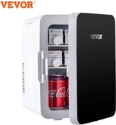 AN-Shop - Vevor - Minibar - Mini koelkast - Draagbare Koelkast - Auto Koelkast - Mini Vriezer - Overal Draagbaar - Warm & Koel Functie - 10 L - Zwart/Wit