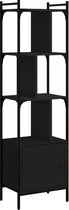 vidaXL-Boekenkast-met-deur-44,5x30x154,5-cm-bewerkt-hout-zwart