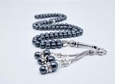 Tasbih 99 Kralen Natuursteen "Hematiet" – Met tassel ”Evenwicht” -Tasbeeh 8 mm diameter van de korrel - Model 7