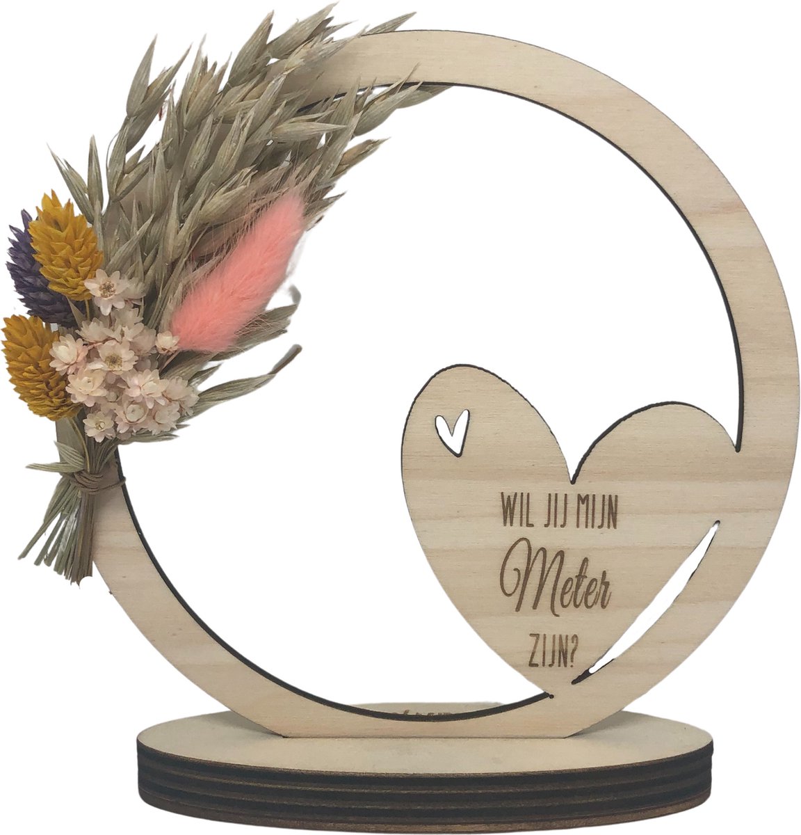 Hoepel en droogbloemen wil je mijn Meter worden? | grijs | meter vragen | meter worden | cadeau