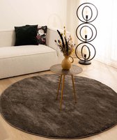 Velours vloerkleed rond - Flair taupe 200 cm rond