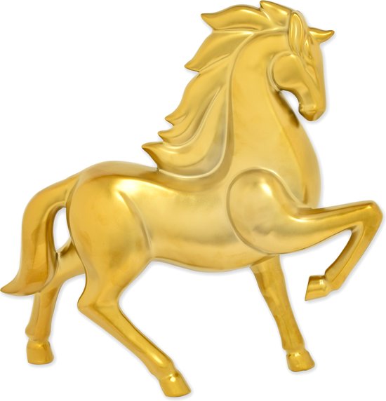 Keramisch Beeld van een Paard Goud 30,2 cm Hoog