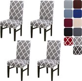 Stoelhoezen Set van 4 of 6 stretch stoelhoezen voor eetkamerstoelen, afneembare wasbare stoelen bescherming decoratie stoelhoes voor hotel, ceremonie, banket, keuken, restaurant, huis, bruiloft, feest