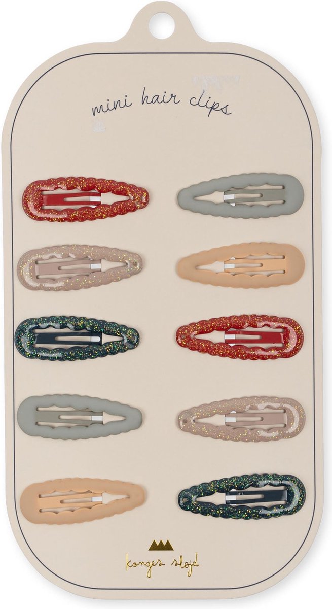 Konges Sløjd 10 Pack Junior Haarspelden Scallop Multi