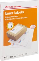 Office Depot Laser Labels - Etiketten voor laserprinters - 100 vel (400 labels) - 139 x 99,1 - Item nr. 1660486