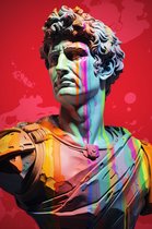 Affiche Statue | Cesar Poster | Statue romaine | Rome affiche | Statue Pop Moderne | 61x91cm | Décoration d'intérieur | Affiche murale | CW | Convient pour l'encadrement