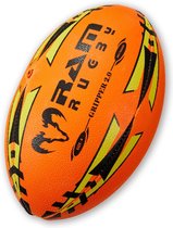 RAM Rugby Gripper 2.0 Pro Trainer Fluor Bal Bundel - 30 x ballen and 2 tassen - Nr. 1 Rugby shop in Europa - Ontworpen in Engeland - Perfecte vorm en Duurzaam Maat 4, Fluor: Oranje, Tas: Breathable RAM® Engeland - Uniek 3d Grip techn. Prof.