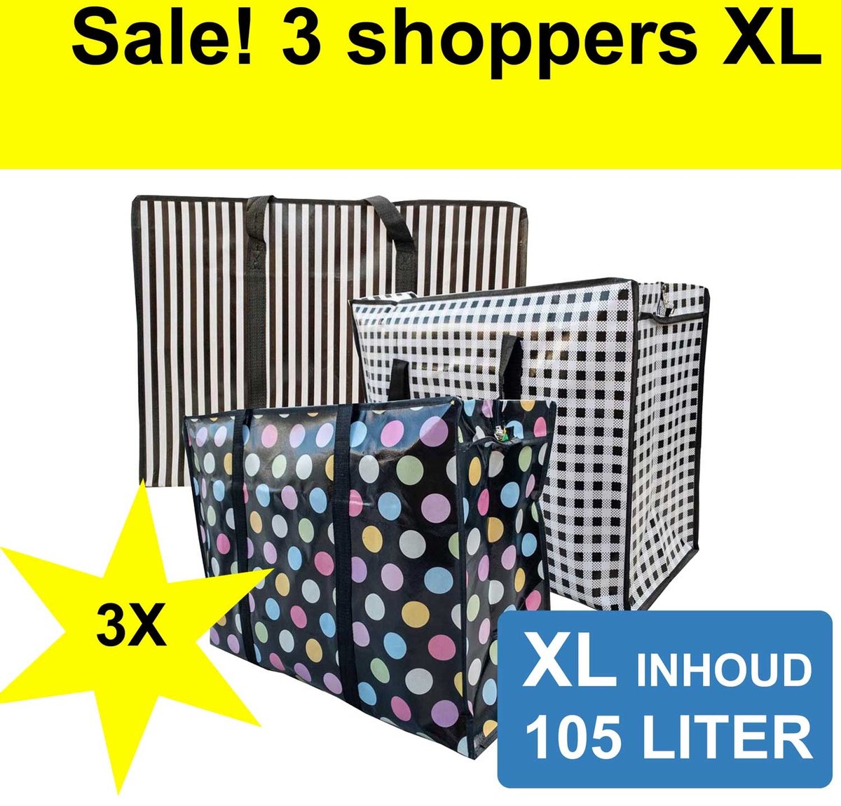 Sac de Rangement Mega XXL - De Snuffelaar® Happy Color - Mix - 70x55x22cm  avec