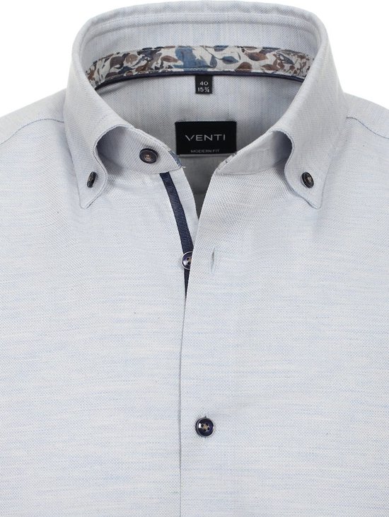 Chemise Homme Blauw Travaillée Venti Avec Col à Motifs Moderne - L