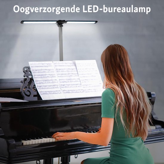 Bureaulamp Led - Bureaulamp Led Dimbaar - USB-Oplaadpoort - 5 Kleurmodi - 10 Helderheidsniveaus - Zwart
