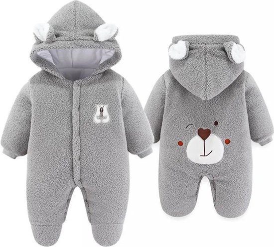 Baby Garden knuffelige Baby Jas Fleece boxpak - winterjas - maat 80 - Grijs