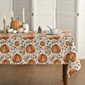 Herfst tafellinnen, 100 x 140 cm, oogstfeest, aquarel, pompoen, bloemen, tafelkleed voor feest, picknick, diner, decoratie