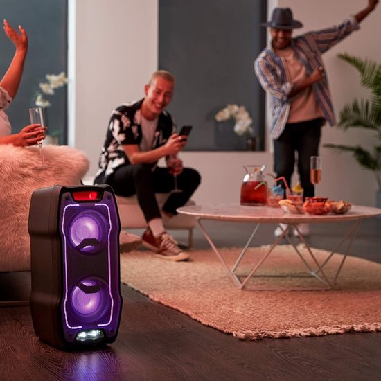 Party speaker met microfoon - Karaoke set - bluetooth - 13 speeltijd - super bass - LED lichteffecten — afbeelding 2