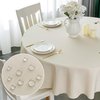 Rond tafelkleed, vlekafstotend, beige, diameter 120 cm, waterdicht, polyester, linnenlook voor tafel, eetkamer, restaurant, bescherming (beige, diameter 120 cm)