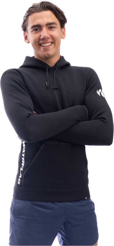 Foto: Watrflag neoprene hoodie macumba heren zwart 1 5 mm neopreen hoodie voor allround watersport xl