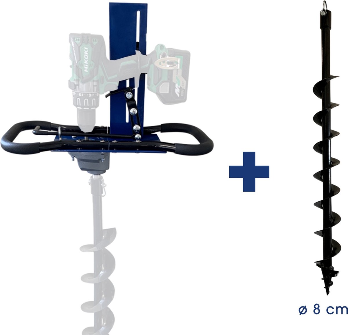 EGI RJ110 - Accuboor boorhouder met 80mm boor - voor eigen accuboor - uitgaande as 20 mm - Elektrische grondboor