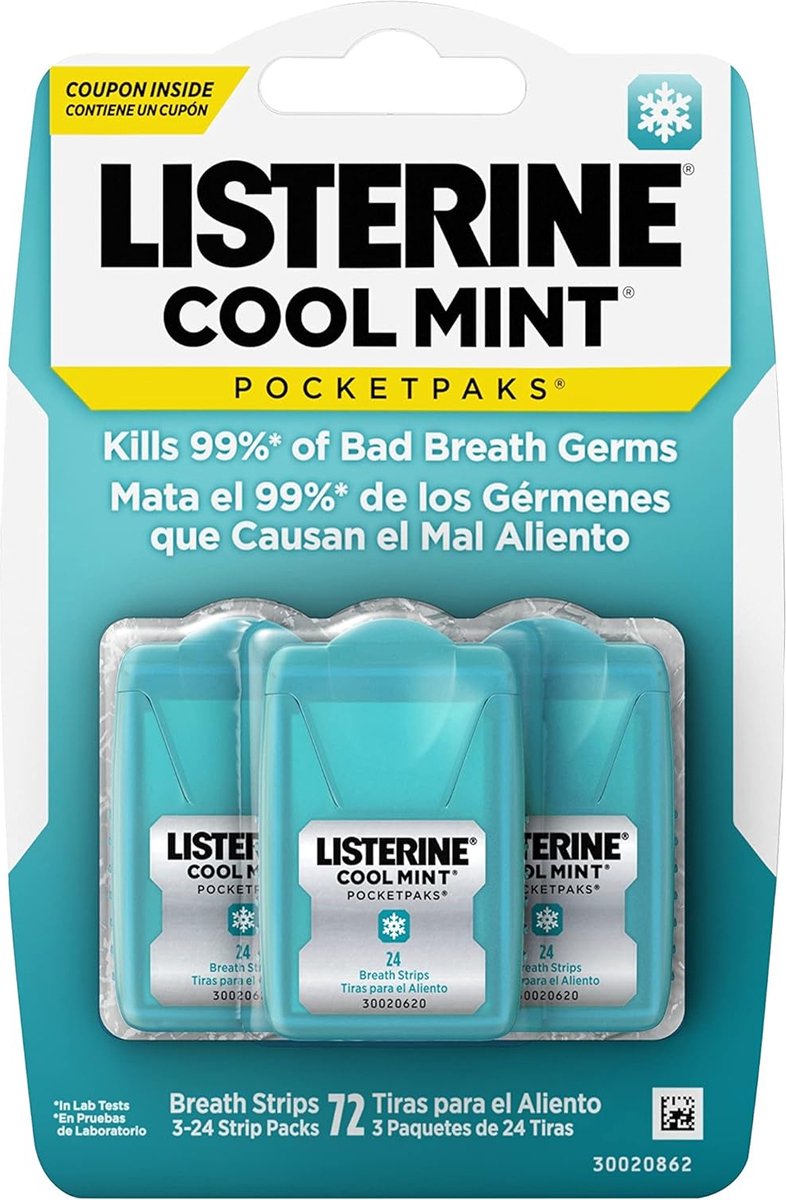 Goedkoopste Listerine CoolMint Pocket Paks - Strips Tegen Slechte Adem - Geen Mondwater Nodig - Total Care