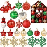 Kerstballen, kerstboomversiering, decoratieset, kunststof kerstballen met ophanghaakjes, kerstboomballen, decoraties voor Kerstmis, 70 stuks, groen