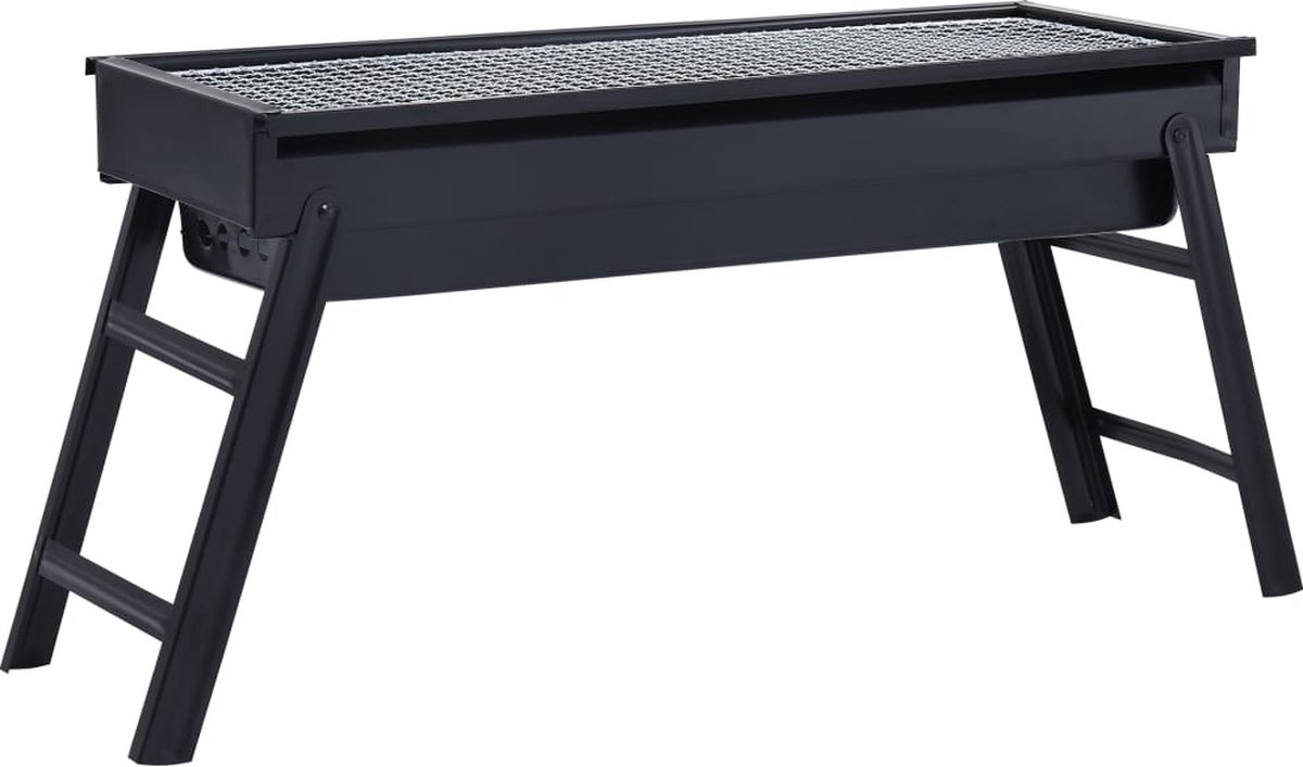 The Living Store Inklapbare Houtskoolbarbecue Tafel- en Vrijstaande BBQ 60x22.5x33 cm Staal met Elektroforetische Coating