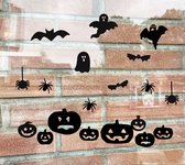 Raamstickers Halloween - Halloween decoratie - Halloween - Hout van appel - pompoen - herbruikbare stickers - houtvanappel