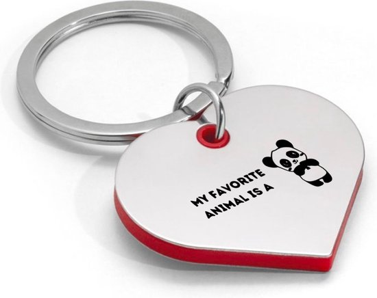 Akyol - mijn favoriete dier is een panda sleutelhanger hartvorm - Panda - familie - cadeau