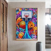Graffiti-Poster-Canvas-Kunst-Muurdecoratie-Sport-Basketbal-40*60cm