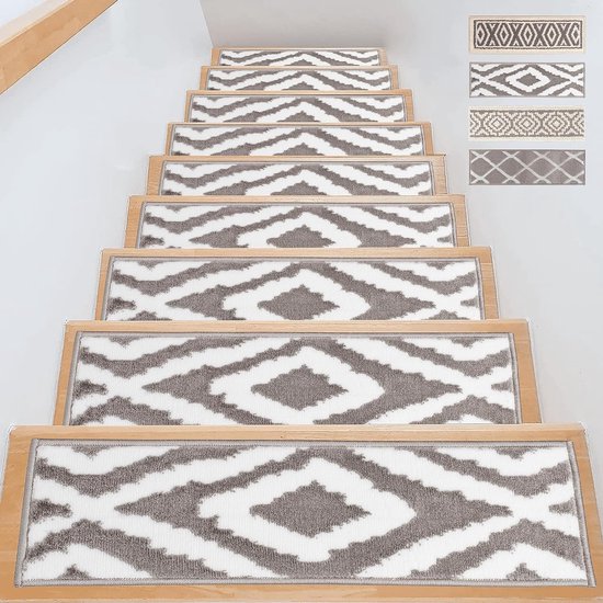 Tapis d'escalier - Tapis d'escalier d'intérieur, ensemble de 15 pièces, 71  x 21 cm