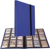 Album de cartes à collectionner, porte-cartes 360 compartiments avec ouverture latérale, dossiers de collection de cartes robustes bleu